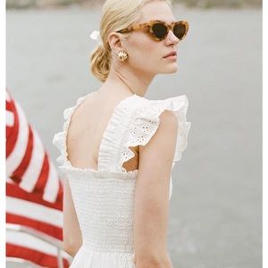 Hillhouse Ellie Nap Dress in White Eyelet Worn Once